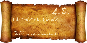 Léránt Dezső névjegykártya